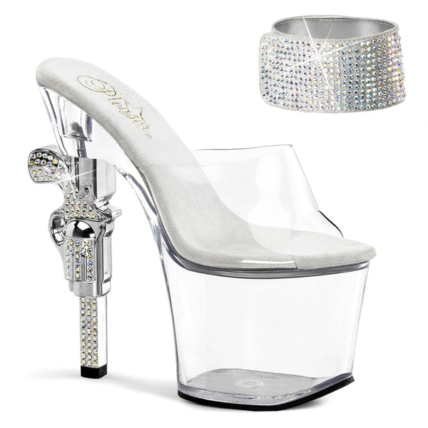 Pleaser Revolver 712 Sandal - Clear