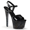 Pleaser Sky 309MG Glitter Sandal - Black