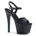Pleaser Sky 309MMG Glitter Sandal - Black