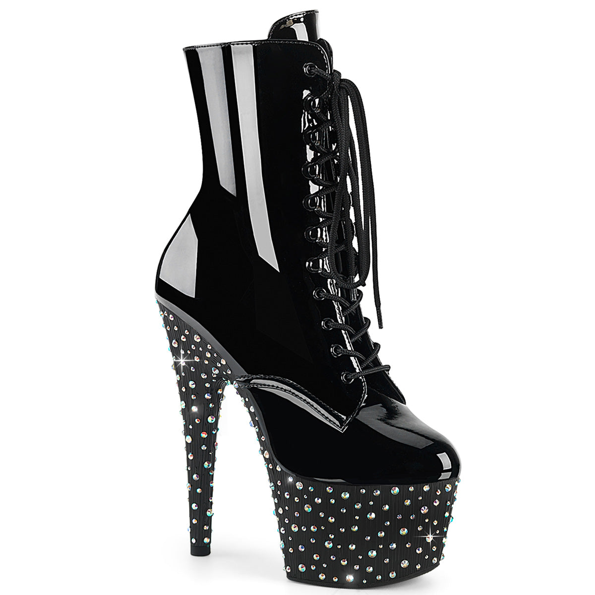 Pleaser Stardance 1020 Lace-Up Ankle Boot - Black