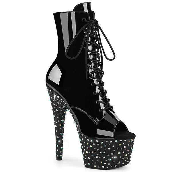 Pleaser Stardance 1021 Lace-Up Ankle Boot - Black