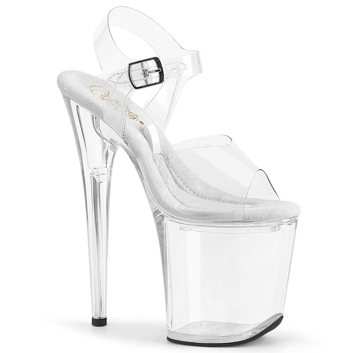 Pleaser Treasure 808FLA Strap Sandal - Clear