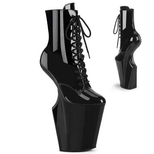 Pleaser Worship 1020 Lace-Up Ankle Boot - Black