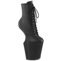 10" Heelless, 4 3/4" Pf Lace-Up Front Ankle Boot, Inside Zip - Black