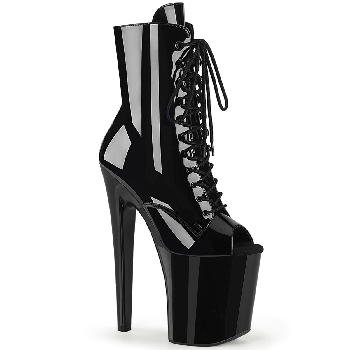 Pleaser Xtreme 1021 Lace-Up Ankle Boot - Black