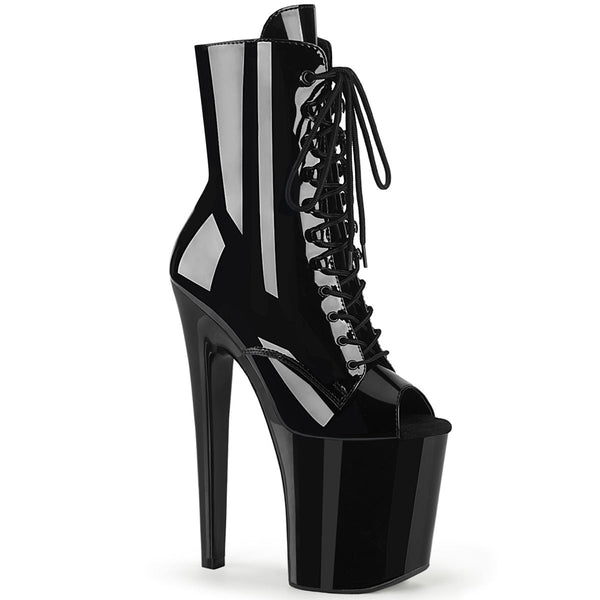 Pleaser Xtreme 1021 Lace-Up Ankle Boot - Black